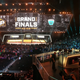 Fans fill the arena as the stage is set for the 2018 Overwatch League Grand Finals’ first night of competition, at the Barclays Center in Brooklyn.